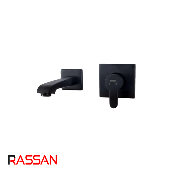 شیر روشویی توکار مربع وایوت مشکی راسان تنسو