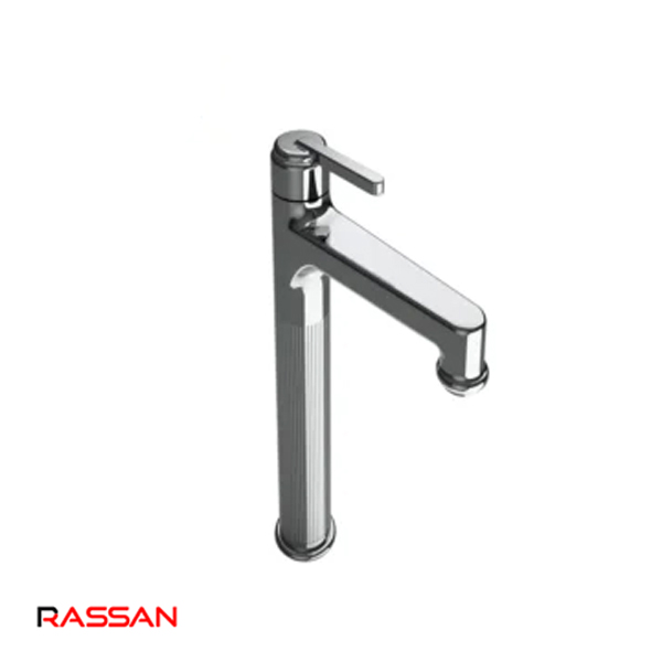 شیر روشویی پایه بلند کروم مات راسان روزالین