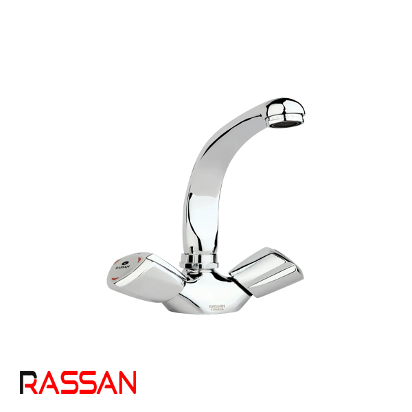 شیر سینک ظرفشویی تک پایه علم کروم راسان تینا 